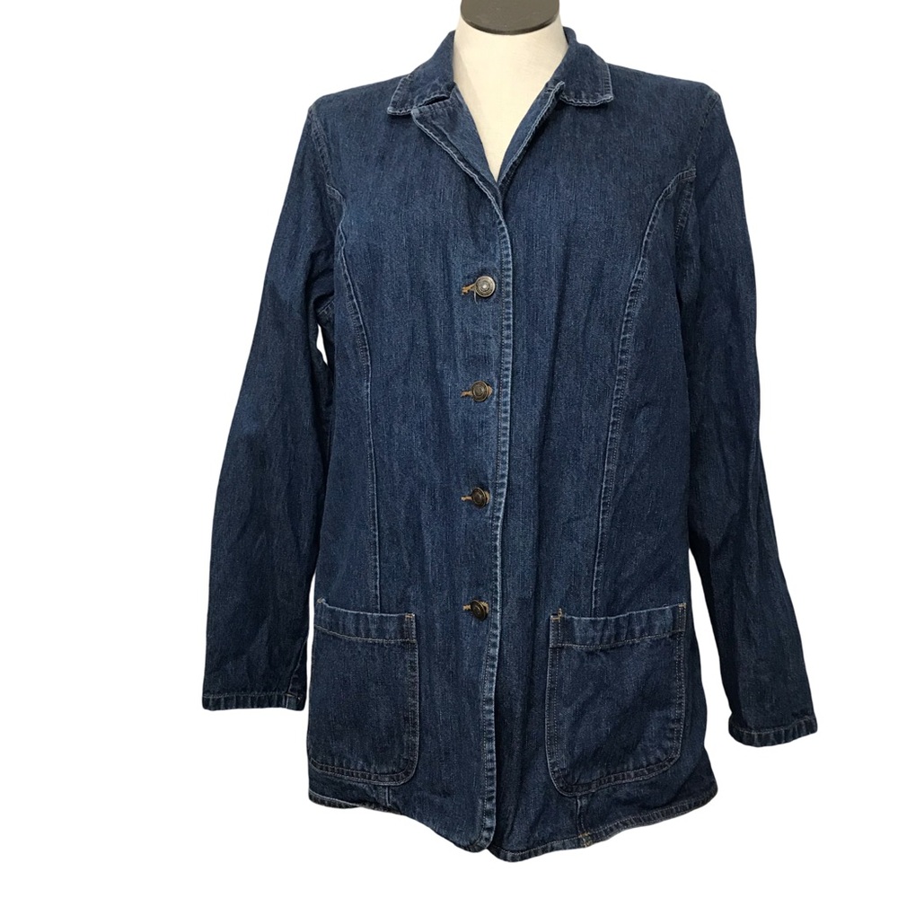 St John’s Bay Denim Jacket Women’s Size 16W Color Blue Jeans Long Sleeve’s